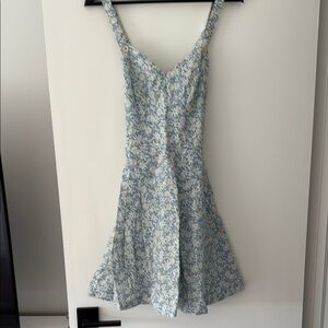 Floral Blue and White Dress